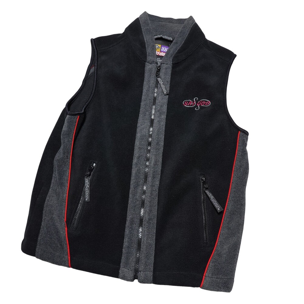 Ski-Doo Vest Mens Small Black Fleece Full Zip Snowmobile Ski Outdoor Logo